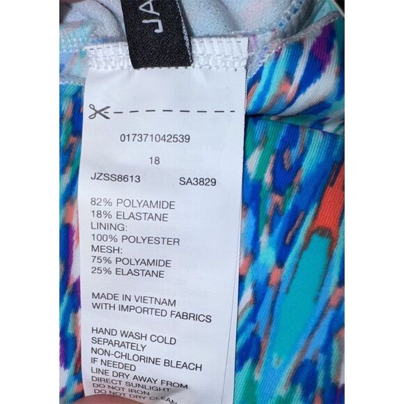 NWT Jantzen Women's Multicolor Ruched One-Piece Swimsuit Size‎ 18 - Picture 5 of 6